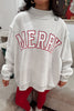 Blackish Green MERRY Embroidered Letter High Neck Tunic Pullover Sweatshirt