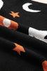Black Halloween Mythical Night Pattern Drop Shoulder Sweater