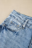 Beau Blue Acid Wash Pocket Detail Flare Jeans