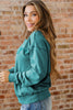 High-rise saved by grace Letter Embroidery Mineral Wash Loose Sweatshirt