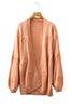 Light Pink Christmas Tree Print Open Front Drop Shoulder Midi Cardigan