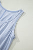 Ashleigh Blue Mineral Wash U Neck Elastic Waist Sleeveless Mini Dress