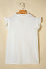 Black Plus Size Swiss Dot Ruffle Lace Trim V Neck Tank Top
