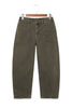 Coffee Solid Color Square Patch Pocket Ankle-length Barrel Jeans