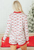 White Santa & Stripes Ruffle PJ Set