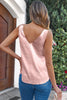 Pink Deep V Neck Loose Tank Top