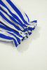 Sky Blue Stripe Balloon Sleeve Loose Button up Shirt
