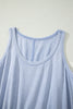 Ashleigh Blue Mineral Wash U Neck Elastic Waist Sleeveless Mini Dress