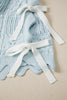 Bonbon Pointelle Knit Patterned Scalloped Trim Short Sleeve Sweater
