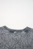 High-rise saved by grace Letter Embroidery Mineral Wash Loose Sweatshirt