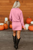 Pink Half Zip Sporty Pullover Mini Skirt 2pcs Outfit