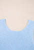 Beau Blue Horizontal Ribbing Patchwork Swing Sweater Tank