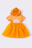 Orange hoodie girl dress