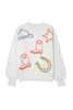White Tinsel Western Boots Horseshoe Star Knit Crew Neck Sweater