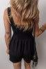 Black Smocked Bust Textured Knit Sleeveless Romper