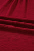 Burgundy Notched Neck Shirred Cuff Long Sleeve Blouse