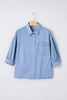Myosotis Washed Drop Shoulder Bracelet Sleeve Chambray Shirt