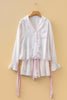Pink Bow Lattice Print Bow Ties 2pcs Pajama Set