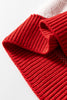 Fiery Red Checkered Bishop Sleeve Sweater