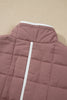 Old Rose Quilted Metal Button Pocket Jacket