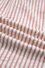 Pink Stripe Leopard Trim V Neck Button Down Half Sleeve Shirt