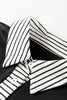 Black Plus Size Striped Cuffs Polo Collar Patchwork Long Sleeve Ruffle Hem Dress