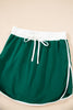 Evergreen Varsity Stripe Detail Drop Shoulder Pullover Mini Skirt Set