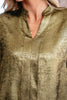 Gold Metallic Split Neck Half Sleeve Blouse