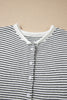 Black Stripe Contrast Trim Cap Sleeve Button Down Casual Cardigan