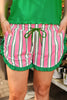 White Polka Dot Contrast Ruffle Trim Shorts