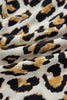 Khaki Mixed Leopard Patchwork 3/4 Sleeve Loose Shirt