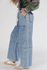 Ashleigh Blue Acid Wash Exposed Seam Drawstring High Waist Jeans