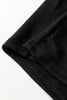 Black Seamed Drawstring High Waist Wide Leg Sweatpants