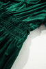 Evergreen Velvet Short Sleeve Shirred Waist Tiered Maxi Dress