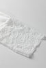 White Lace Trim V Neck Cuffed Long Sleeve Loose Top