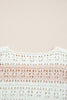 Pink Hollow-out Colorblock Drop Shoulder Casual Sweater