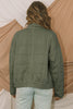 Green Zip-Up Pocket Quilted Jacket