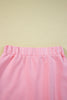 Pink Half Zip Sporty Pullover Mini Skirt 2pcs Outfit