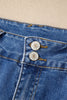 Sky Blue Double Button Zip Fly Straight Leg Jeans
