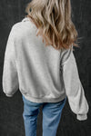 Smoke Gray Zip-up Stand Neck Kangaroo Pocket Sweatshirt