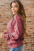 Mineral Red saved by grace Letter Embroidery Mineral Wash Loose Sweatshirt