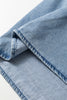 Beau Blue Ruffled Peter Pan Collar Western Denim Shirt