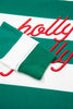 Red Stripe holly jolly Letter Embroidered Pullover Sweatshirt