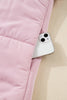 Pink Stand Neck Flutter Sleeve Snap Button Puffer Vest