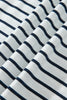 Blue Stripe V Neck Ruffle Contrast Sleeve Top Drawstring Pants 2pcs Set
