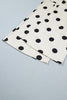 Beige Polka Dot Wide Leg Elastic Waist Casual Pants