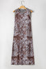 Multicolour Leopard Checkered Double Printed Reversible Sleeveless Long Dress