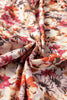 Red Lettuce Trim Floral Print Mesh Long Sleeve Top