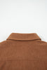 Cinnamon Fleece Lined Buttoned Flap Pockets Corduroy Jacket