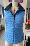 Black Plush Collared Quilted Zipped Puffer Vest